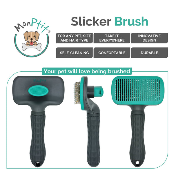 MonPtit Self-Cleaning Slicker Brush