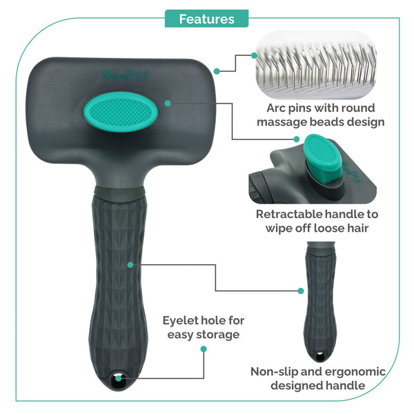 MonPtit Self-Cleaning Slicker Brush